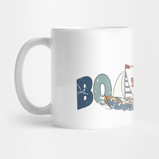 Boat Life Vintage Rainbow Sailing Adventure Lover Mug